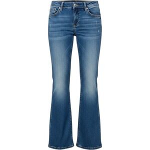YMI Premium Jeans Womens 5 Blue Flare Low Rise Embroidered Pockets Y2K